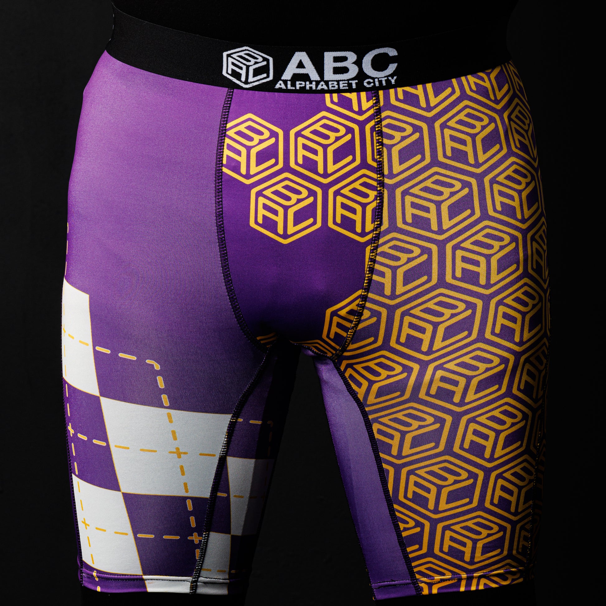 ABC monogram Purple and Yellow - ALPHABET CITY