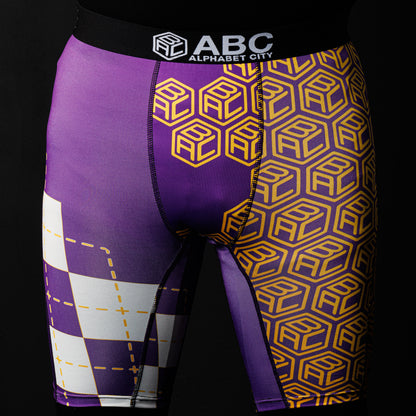 ABC monogram Purple and Yellow - ALPHABET CITY