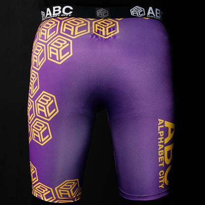 ABC monogram Purple and Yellow - ALPHABET CITY