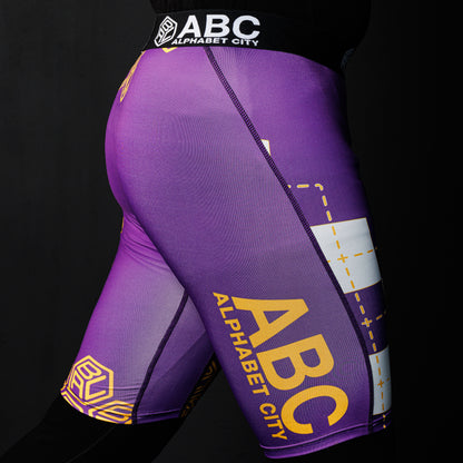 ABC monogram Purple and Yellow - ALPHABET CITY