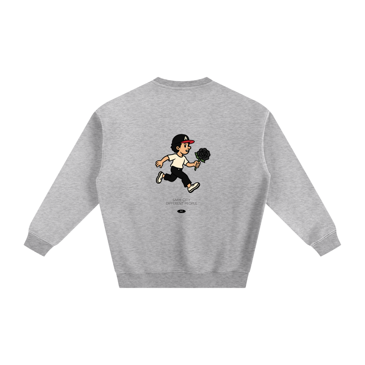 Rose Runner Sweatshirt — back view digital mockup