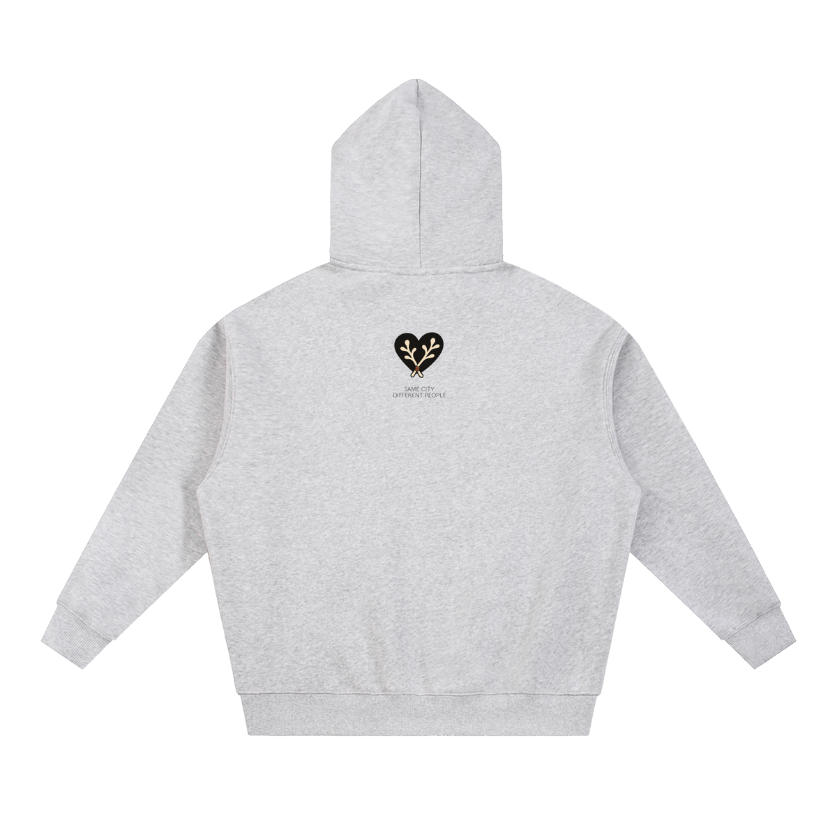 Heart Boxy Zip Hoodie — Back