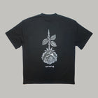 BLACK ROSE Tee actual garment, back view.