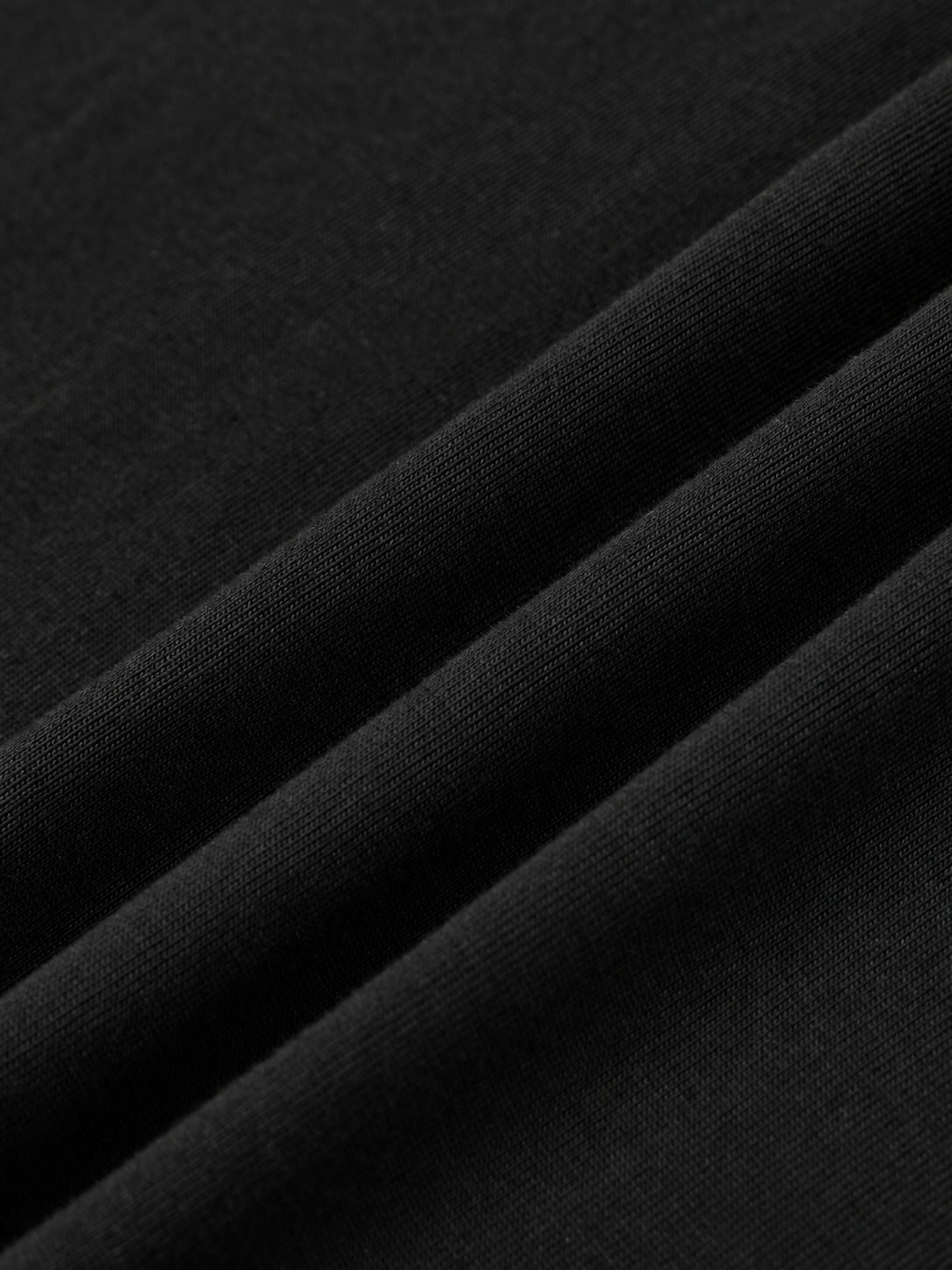 Heart Tee — Black — fabric macro, digitally recolored fabric detail