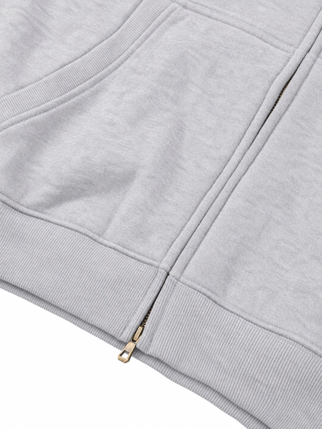 Heart Zip Hoodie — Flower Gray — detail, digitally recolored fabric detail