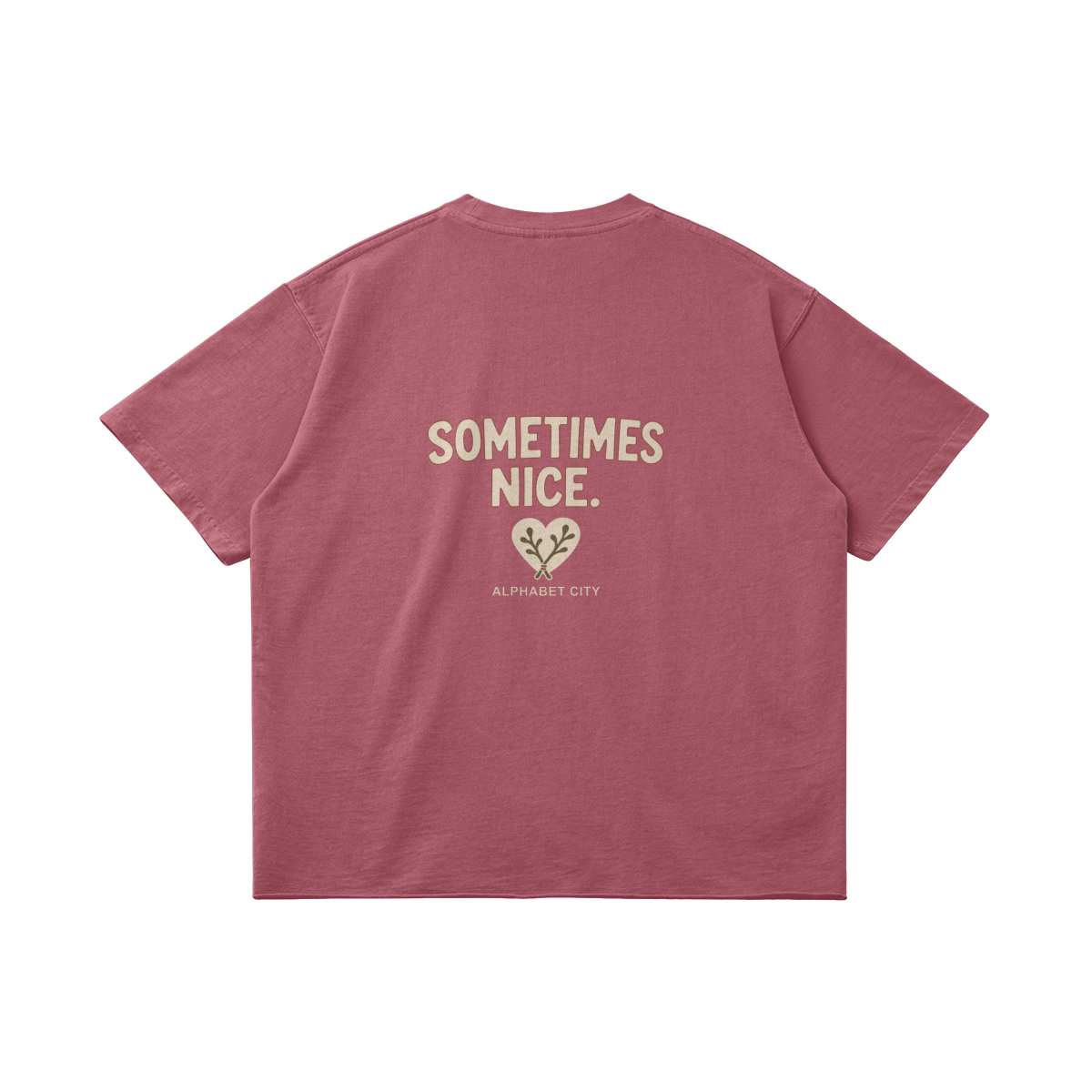 Good&Bad Cotton Tee in Cameo Brown, back, flat lay view