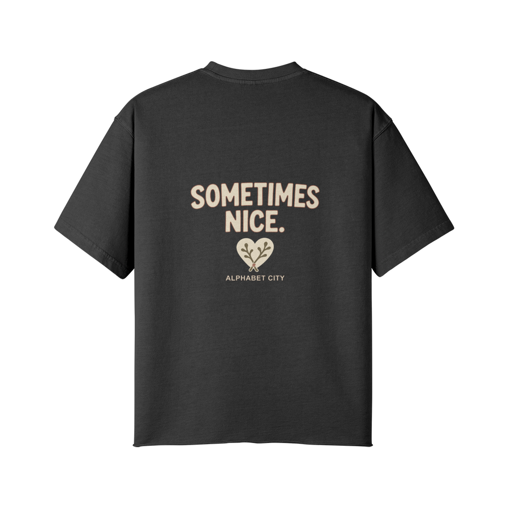 Good&Bad Cotton Tee in Faded Black, back view