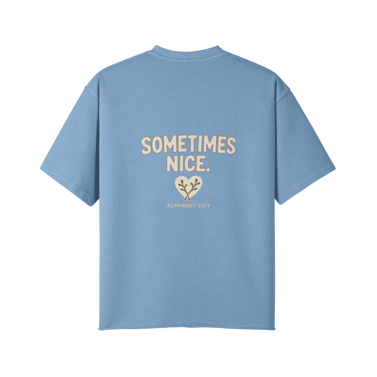 Good&Bad Cotton Tee in Slate Blue, back view