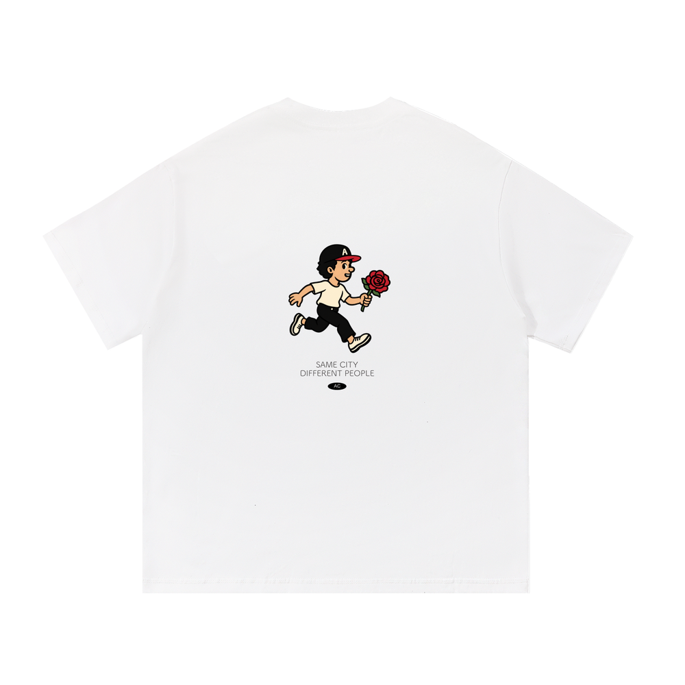 Rose Runner Tee — back view digital mockup