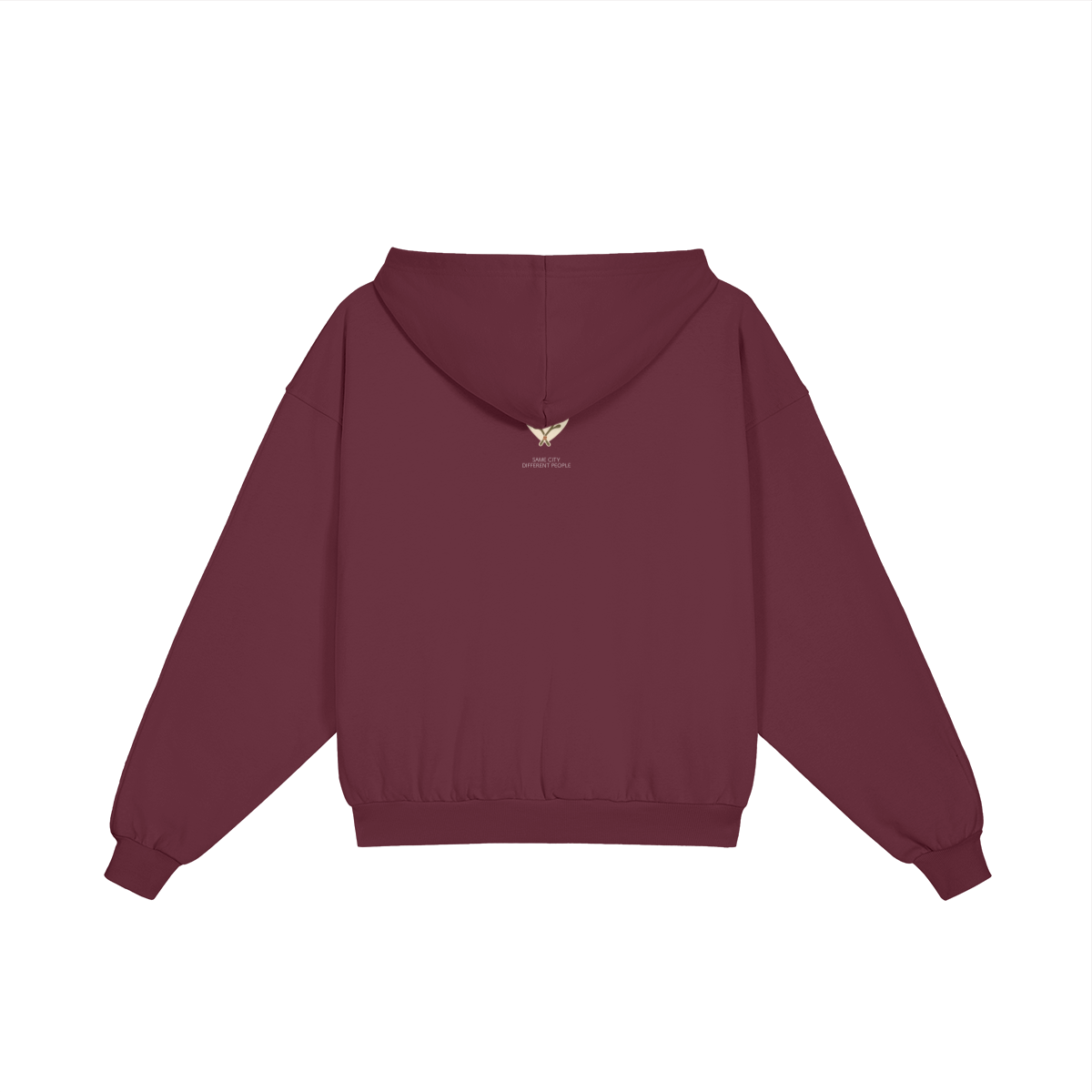 Heart Zip Hoodie in Red, back view